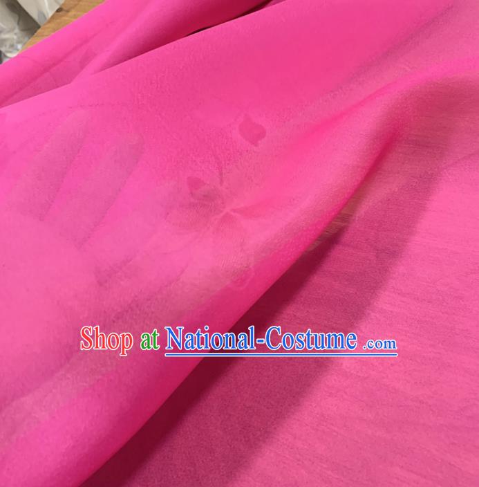 Chinese Classical Sakura Pattern Rosy Silk Fabric Traditional Ancient Hanfu Dress Brocade Cloth