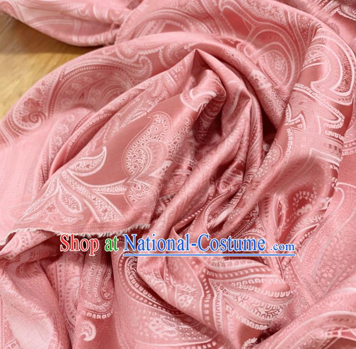 Chinese Classical Paisley Pattern Pink Silk Fabric Traditional Ancient Hanfu Dress Brocade Cloth