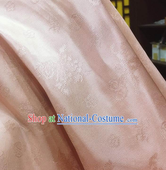 Chinese Classical Pattern Light Pink Silk Fabric Traditional Ancient Hanfu Dress Brocade Cloth