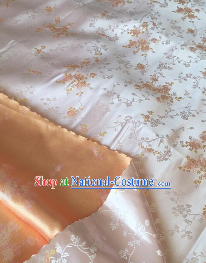 Chinese Classical Pattern Champagne Silk Fabric Traditional Ancient Hanfu Dress Brocade Cloth