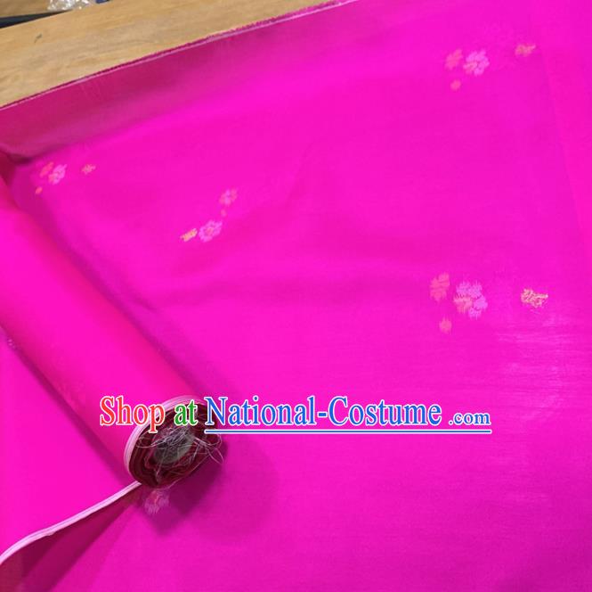 Chinese Classical Flowers Pattern Rosy Silk Fabric Traditional Ancient Hanfu Dress Brocade Cloth