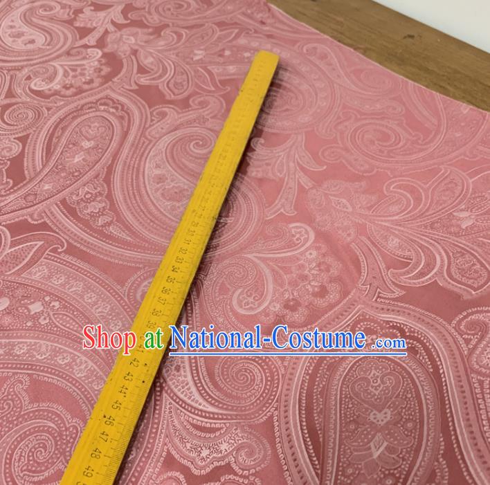 Chinese Classical Paisley Pattern Pink Silk Fabric Traditional Ancient Hanfu Dress Brocade Cloth