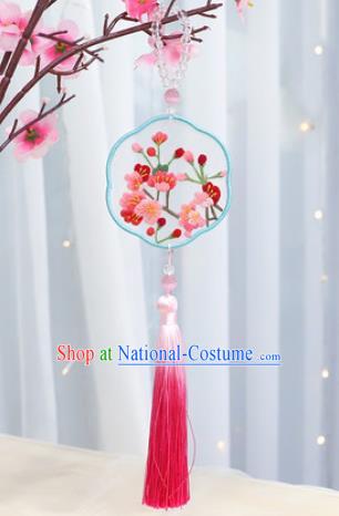 Traditional Chinese Handmade Embroidery Plum Blossom Hazelin Pendant Embroidered Amulet Accessories