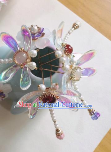 Traditional Chinese Classical Dragonfly Hair Clip Hairpins Ancient Hanfu Hair Accessories for Women