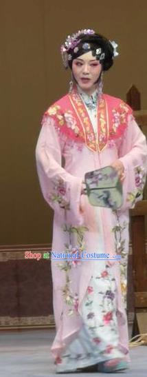 Bai Tu Ji Traditional Chinese Shaoxing Opera Diva Pink Costume and Headwear for Women