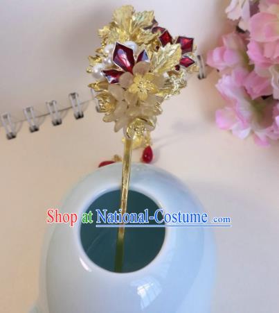 Traditional Chinese Classical Maple Leaf Tassel Hairpins Ancient Hanfu Hair Accessories for Women