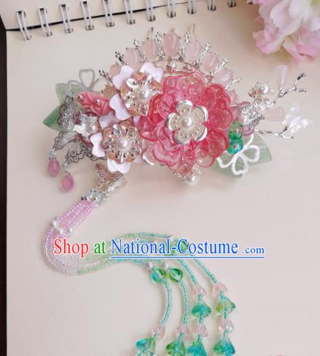 Traditional Chinese Classical Flower Hair Comb Hairpins Ancient Hanfu Hair Accessories for Women