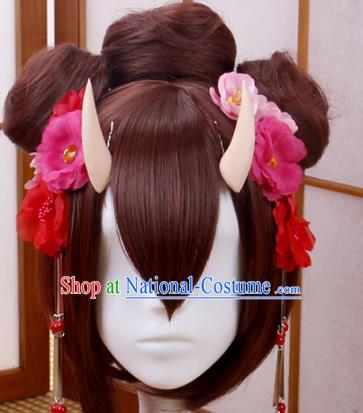 Traditional Japanese Cosplay Geisha Wigs and Hair Accessories for Women