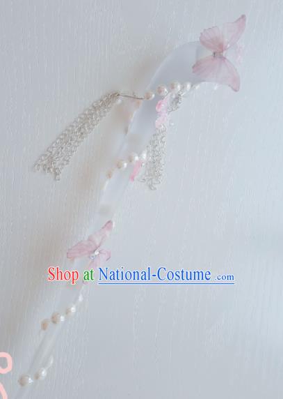 Traditional Chinese Cosplay Swordsman Pink Butterfly Hairpins Ancient Hanfu Hair Accessories for Women