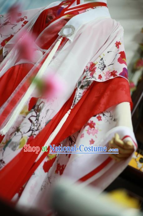 Traditional Chinese Cosplay Female Swordsman Red Dress Ancient Princess Costume for Women