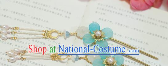 Traditional Chinese Classical Pearls Tassel Hairpins Ancient Princess Hanfu Hair Accessories for Women