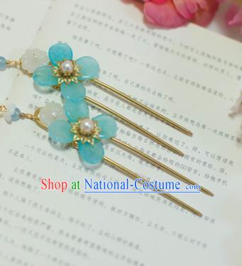 Traditional Chinese Classical Pearls Tassel Hairpins Ancient Princess Hanfu Hair Accessories for Women