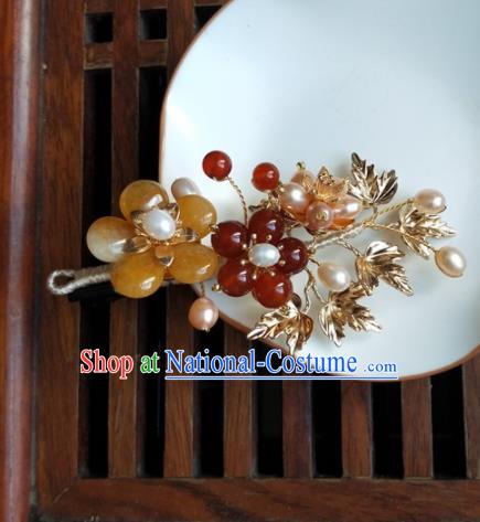 Traditional Chinese Hanfu Palace Pearls Plum Hair Claw Hairpins Ancient Princess Hair Accessories for Women