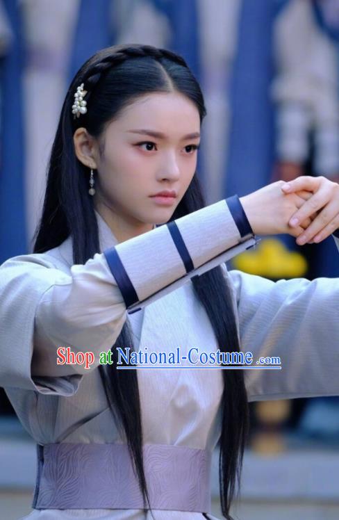 Ancient Chinese Female Swordsman White Hanfu Dress Drama Fights Break Sphere Xiao Xuner Costumes for Women