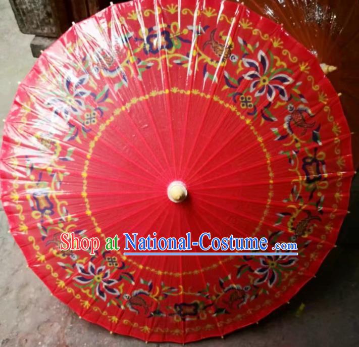 Chinese Handmade Red Oil Paper Umbrella Traditional Decoration Umbrellas