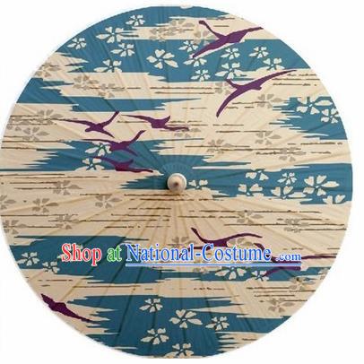 Japanese Handmade Printing Swan Oil Paper Umbrella Traditional Decoration Umbrellas