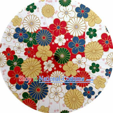 Japanese Handmade Printing Daisy Oil Paper Umbrella Traditional Decoration Umbrellas