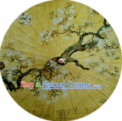 Japanese Handmade Printing Yellow Oil Paper Umbrella Traditional Decoration Umbrellas