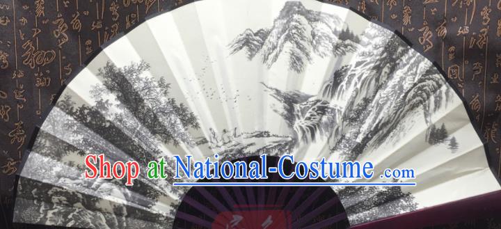 Chinese Handmade Painting Landscape Silk Fans Traditional Decoration Folding Fan