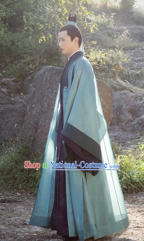 Chinese Ancient Taoist Clothing Drama Love and Destiny Swordsman Si Ming Costumes for Men