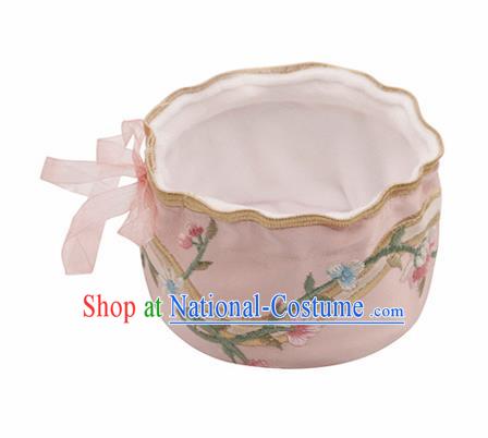 Traditional Chinese Ancient Termofor Cover Embroidered Pink Brocade Bag