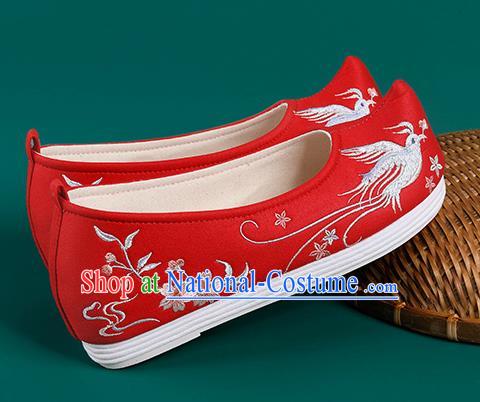 Chinese Traditional Embroidered Red Cloth Shoes Hanfu Shoes Princess Shoes for Women