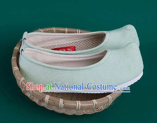 Chinese Traditional Light Green Cloth Shoes Hanfu Shoes Princess Shoes for Women