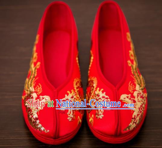 Traditional Chinese Handmade Wedding Shoes Hanfu Shoes Bride Shoes for Women