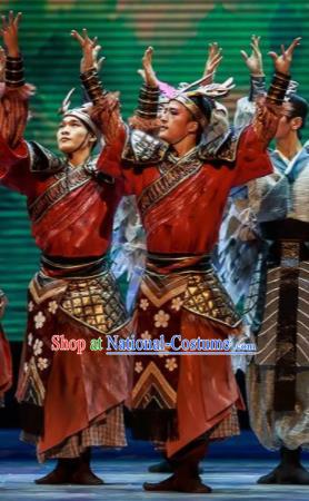 Sunsets Chinese Classical Dance Ancient Warrior Clothing Stage Performance Dance Costume for Men