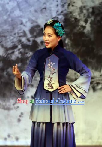 Huang Ye Hong Lou Chinese Peking Opera Purple Dress Stage Performance Dance Costume and Headpiece for Women