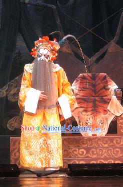 Su Wu In Desert Chinese Beijing Opera Emperor Yellow Clothing Stage Performance Dance Costume and Headpiece for Men