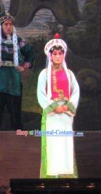 Su Wu In Desert Chinese Peking Opera Court Maid Dress Stage Performance Dance Costume and Headpiece for Women