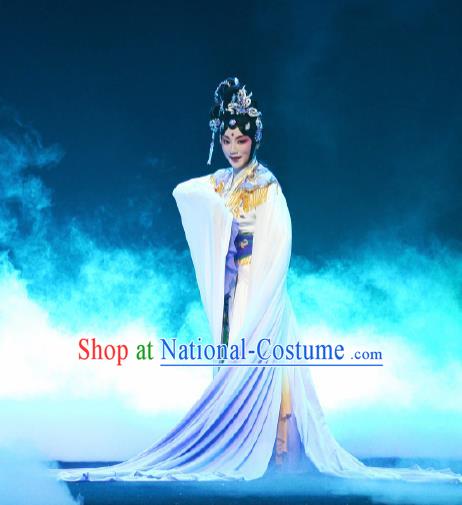 Goddess of the Moon Chinese Peking Opera Diva Dress Stage Performance Dance Costume and Headpiece for Women