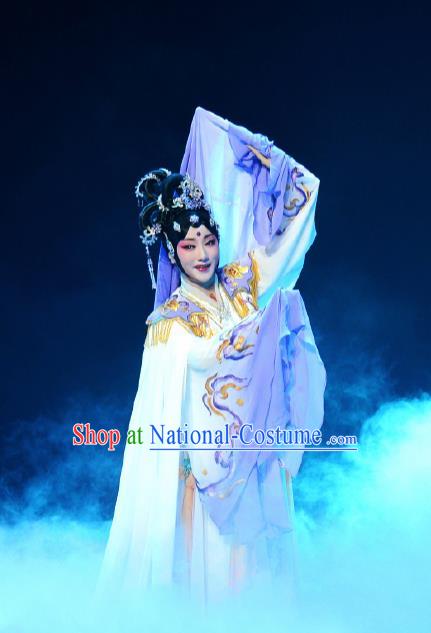 Goddess of the Moon Chinese Peking Opera Diva Dress Stage Performance Dance Costume and Headpiece for Women