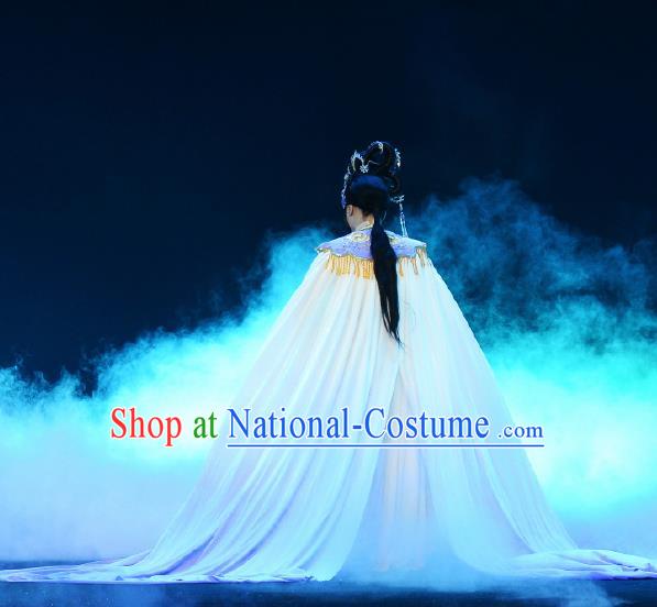 Goddess of the Moon Chinese Peking Opera Diva Dress Stage Performance Dance Costume and Headpiece for Women