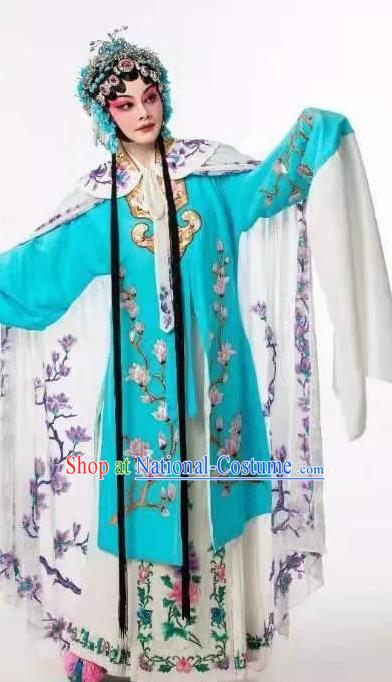 Fan Lihua Chinese Han Opera Diva Blue Dress Stage Performance Dance Costume and Headpiece for Women