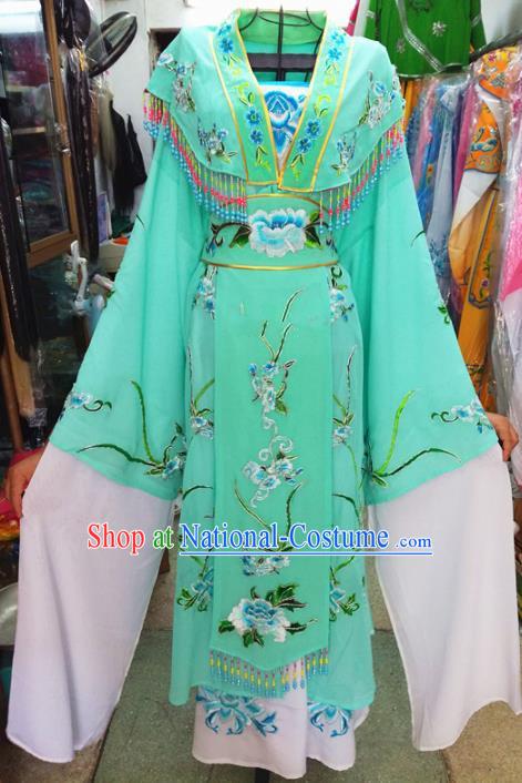 Chinese Traditional Beijing Opera Costume Peking Opera Princess Green Dress for Adults