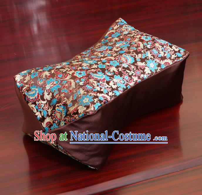 Chinese Traditional Pattern Brown Brocade Pillow Slip Pillow Cover Classical Household Ornament