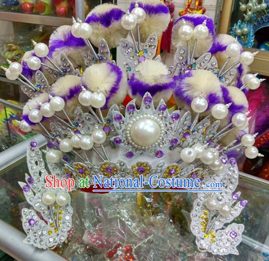 Chinese Traditional Beijing Opera Magic Warriors Phoenix Coronet Head Ornaments Hat Hair Accessories for Adults