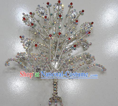 Chinese Traditional Beijing Opera Queen Phoenix Hairpins Princess Crystal Tassel Hair Clip for Adults