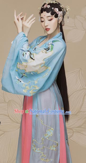 Chinese Ancient Imperial Consort Hanfu Dress Traditional Beijing Opera Actress Costume and Headpiece for Women