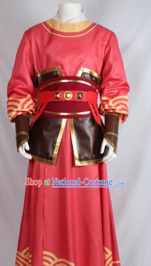 Chinese Ancient Imperial Bodyguard Red Costume Traditional Cosplay Swordsman Clothing for Men