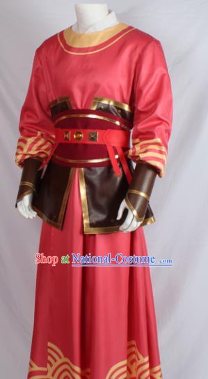 Chinese Ancient Imperial Bodyguard Red Costume Traditional Cosplay Swordsman Clothing for Men