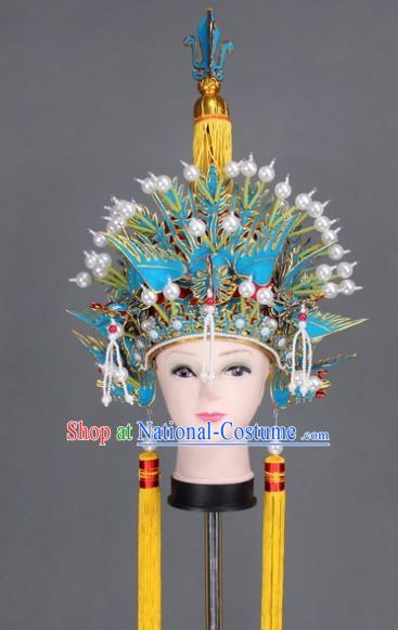 Asian Chinese Beijing Opera Pantaloon Hair Accessories Ancient Phoenix Helmet for Women