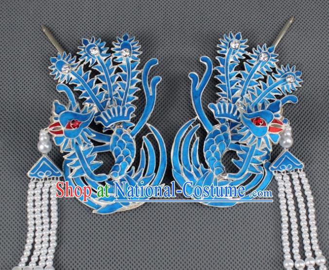 Asian Chinese Beijing Opera Princess Hair Accessories Ancient Phoenix Hairpins for Women