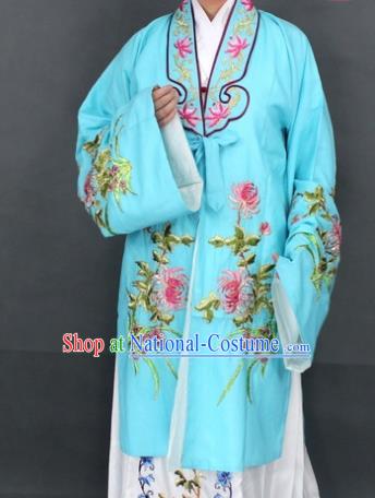 Traditional Chinese Beijing Opera Actress Costume Ancient Nobility Lady Blue Dress for Women