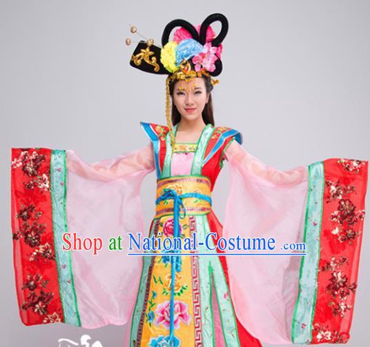 Traditional Chinese Ancient Drama Tang Dynasty Princess Costume Peri Hanfu Dress for Women