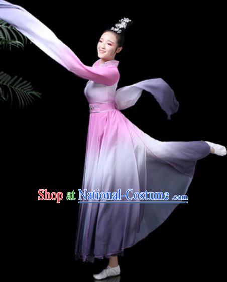 Traditional Chinese Classical Dance Costume Stage Performance Pink Dress for Women