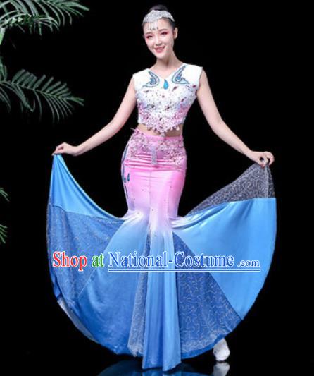 Chinese Traditional Ethnic Dance Costume Dai Nationality Peacock Dance Dress for Women