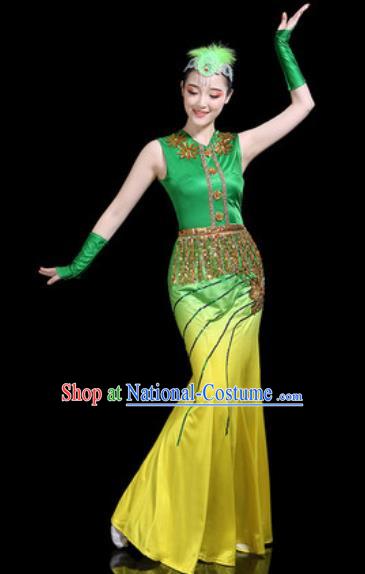 Chinese Traditional Ethnic Pavane Dance Costume Dai Nationality Peacock Dance Dress for Women